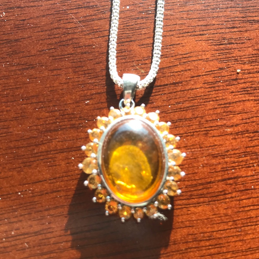 Citrine Pendant, Chain and Gift Bag